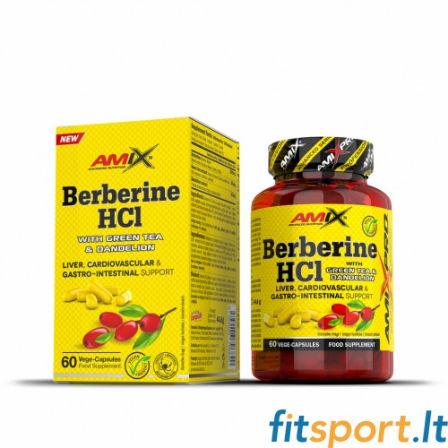 AmixPro® Berberine HCl ar zaļo tēju un pieneņu 60 vāciņiem 